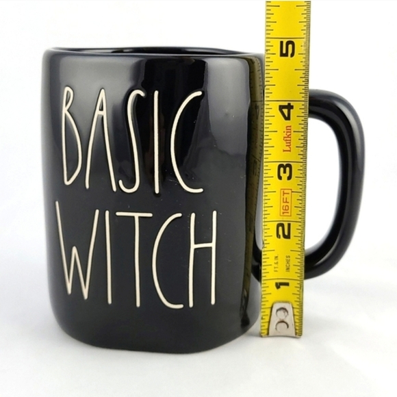 ⭐️2/ $50⭐️ Rae Dunn Black Mug White Large Letters BASIC  WITCH Halloween Festive - Picture 8 of 9